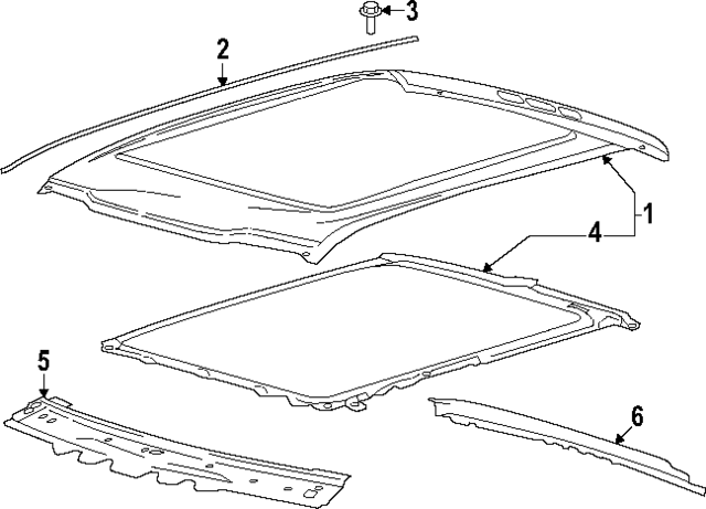 LC3Z2650202A - Body: Roof Panel for Ford: F-250 Super Duty, F-350 Super Duty, F-450 Super Duty Image