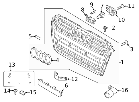 Grille & Components for 2018 Audi S4 #0