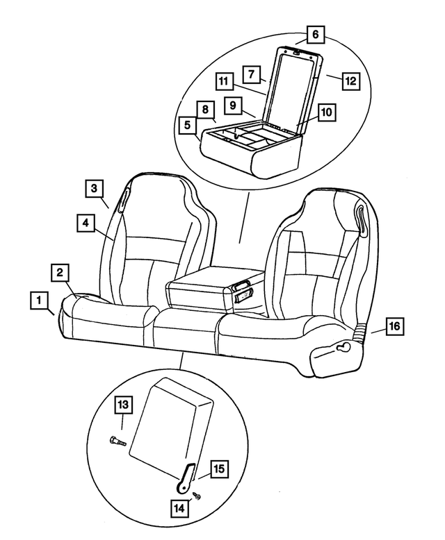 5278456AA - Interior Trim: Armrest Lid Liner for Mopar Image