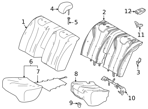 Rear Seat Components for 2018 Toyota Mirai #0