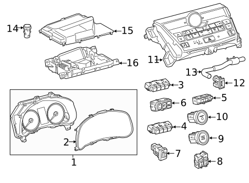 Cluster & Switches for 2021 Lexus RX350L #2
