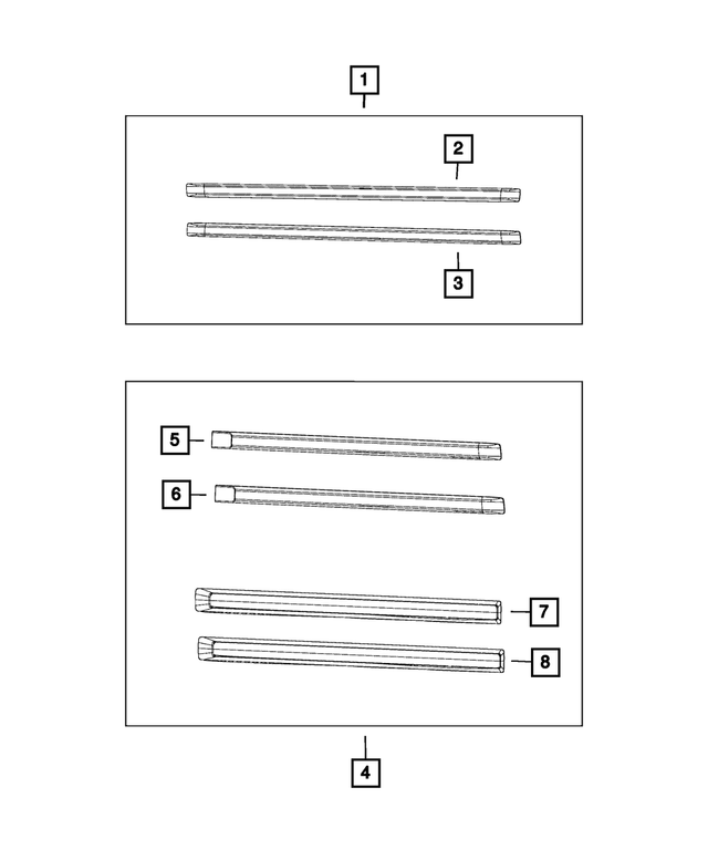 82213507 - Mopar Accessories - Component Parts: Body Side Molding Kit for Mopar Image