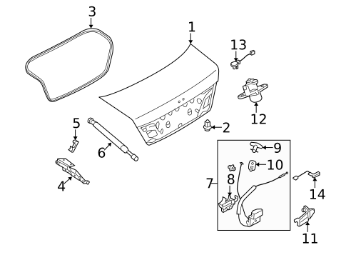 Trunk for 2010 INFINITI M45 #1