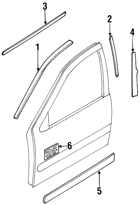 Exterior Trim - Front Door for 1996 Nissan Maxima #0