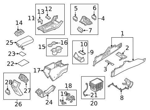 Center Console for 2017 Hyundai Sonata #0