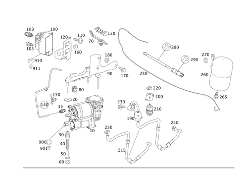 Compressor and Range of Lines for 2011 Mercedes-Benz S 550 #0