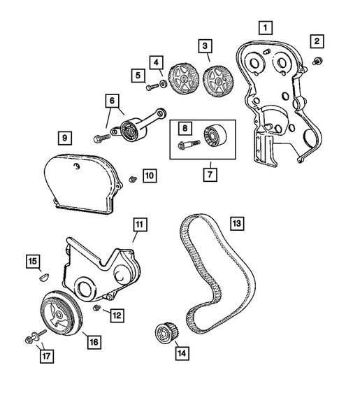 Timing Belt and Cover for 2004 Jeep Liberty #0