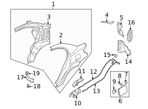 Quarter Panel & Components for 2011 Hyundai Accent #0