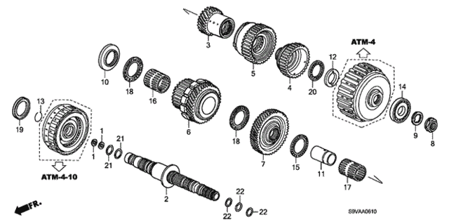 AT Secondary Shaft for 2008 Honda Pilot #0