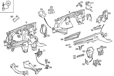 Wheelhouse, Front Subframe for 1993 Mercedes-Benz 300E #0