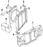 E3TZ8A193D - Cooling System: Radiator Support for Ford: Bronco II, Ranger Image