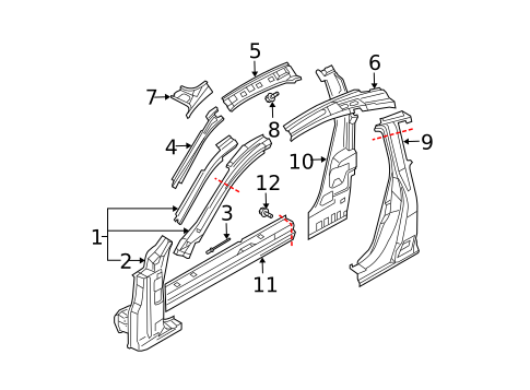 Center Pillar & Rocker for 2003 INFINITI G35 #0