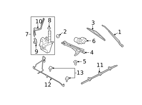 Windshield Washer & Related Components for 2009 Mercury Mariner #0