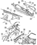 4865636AH - : Fender Support, Right for Mopar Image