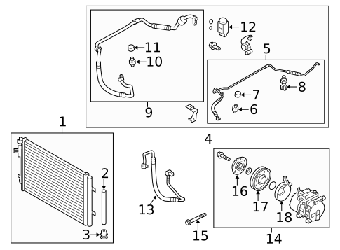 Condenser, Compressor & Lines for 2012 Hyundai Veloster #0