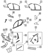 5008673AA - Body Sheet Metal Except Doors: Reinforcement for Dodge: Neon Image