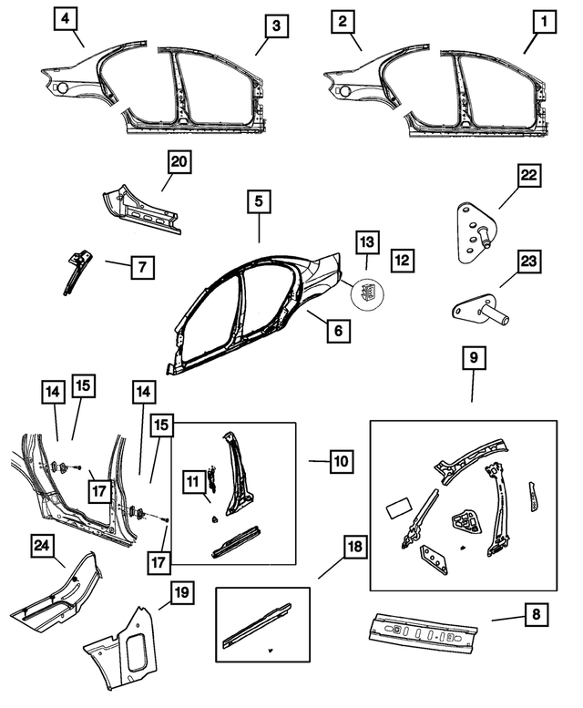 4783931AB - Body Sheet Metal Except Doors: Door Striker Retainer for Mopar Image
