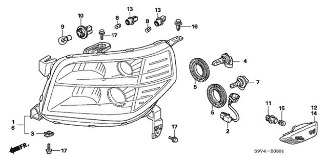 Headlight ('06-) for 2007 Honda Pilot #0