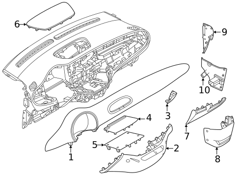 Instrument Panel Components for 2024 Fiat 500E #0