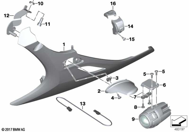 46638414875 - : Radiator Cover For Headlight, Left for BMW-Motorrad Image