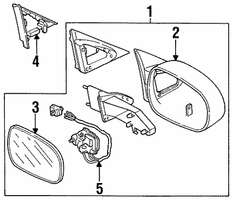 Nissan cefiro a32 mirror ASSY-out K6320-31U02 LH Genuine