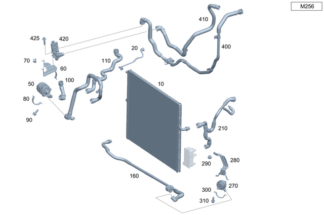 5000801 - Radiator: Coolant Pump for Mercedes-Benz: 300C, 300CD, C300, CLE300, CLE450, CLE53 AMG, E350, G500, G550, GLC300, GLC350e, GLE350, GLE450, GLE450e, GLE53 AMG, GLE580, GLS450, GLS580, Maybach GLS600 Image image