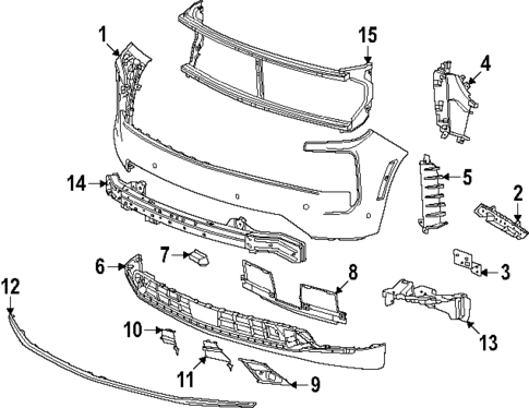 Bumper & Components - Front for 2025 Chevrolet Suburban #0