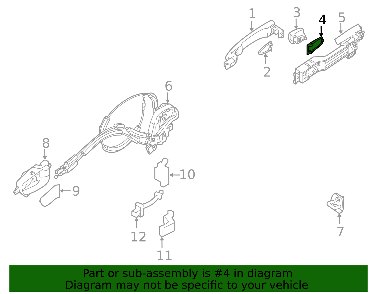 2014-2025 Nissan Exterior Door Handle Gasket 80654-4BA0A | OEM Parts Online