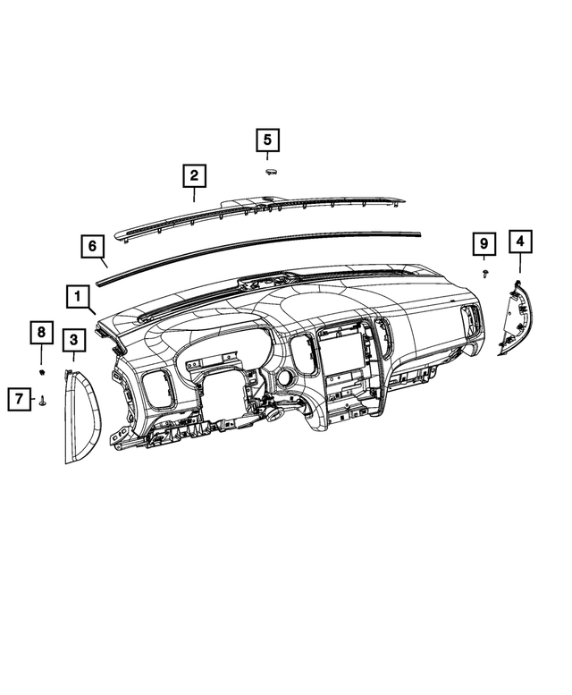 1GG64DX9AF - Interior Trim: Instrument Panel End Cap for Dodge: Durango | Jeep: Grand Cherokee, Grand Cherokee WK Image