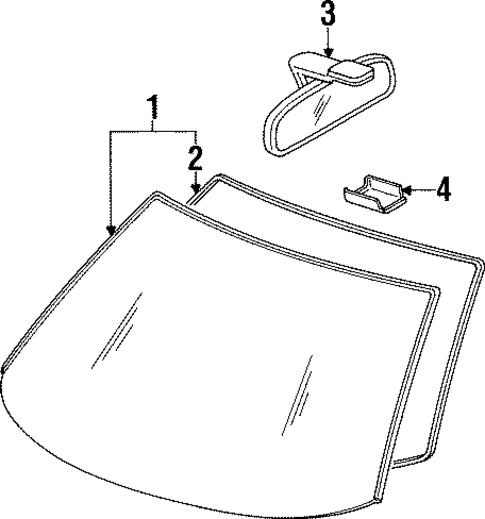 Glass - Windshield for 1995 Subaru SVX #0