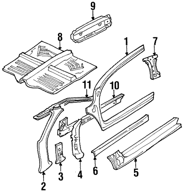 F8CZ6310692AAA - Body: Floor Pan Reinforcement for Ford: Escort Image