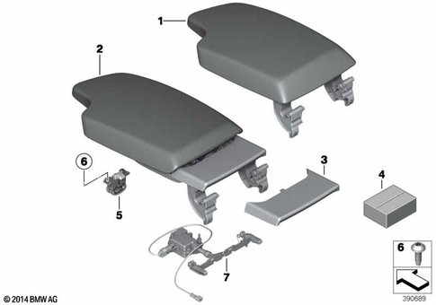 Center Armrest / Storage Trays for 2014 BMW 335i #0