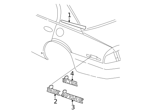 Exterior Trim - Quarter Panel for 1999 Buick Park Avenue #0