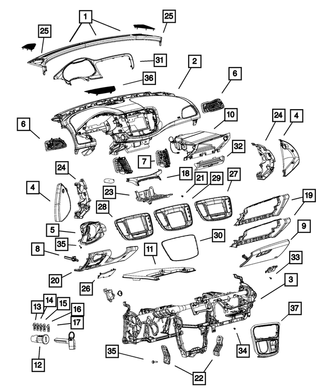 1UY49DX9AD - Interior Trim: Opening Glove Box for Mopar Image image