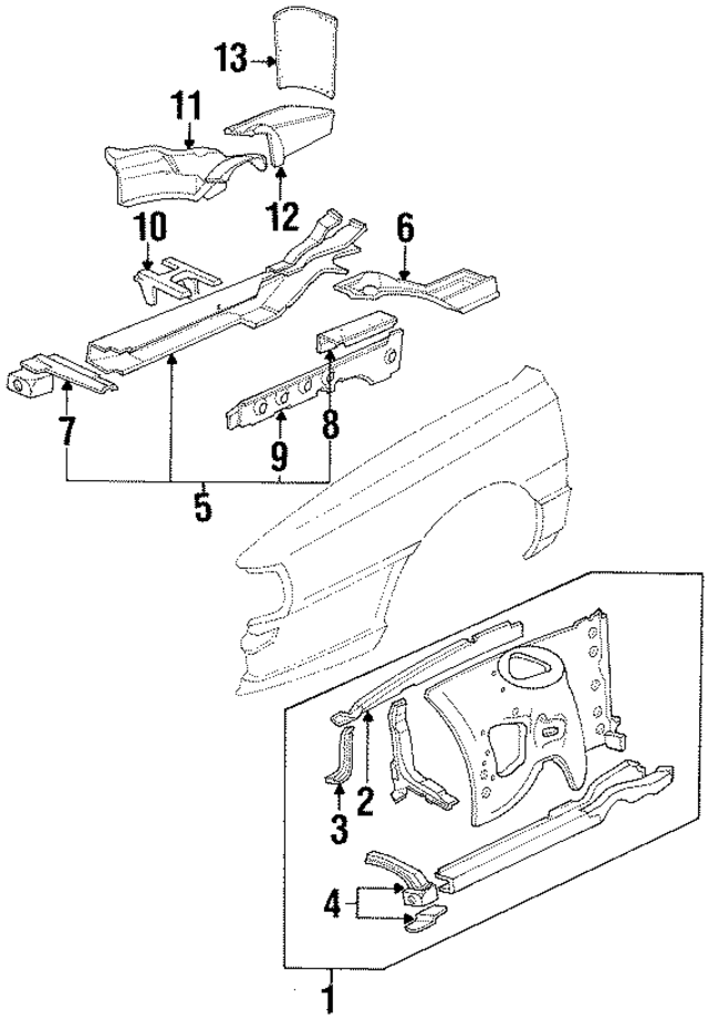 443809105J - Body: Apron Assembly for Audi Image