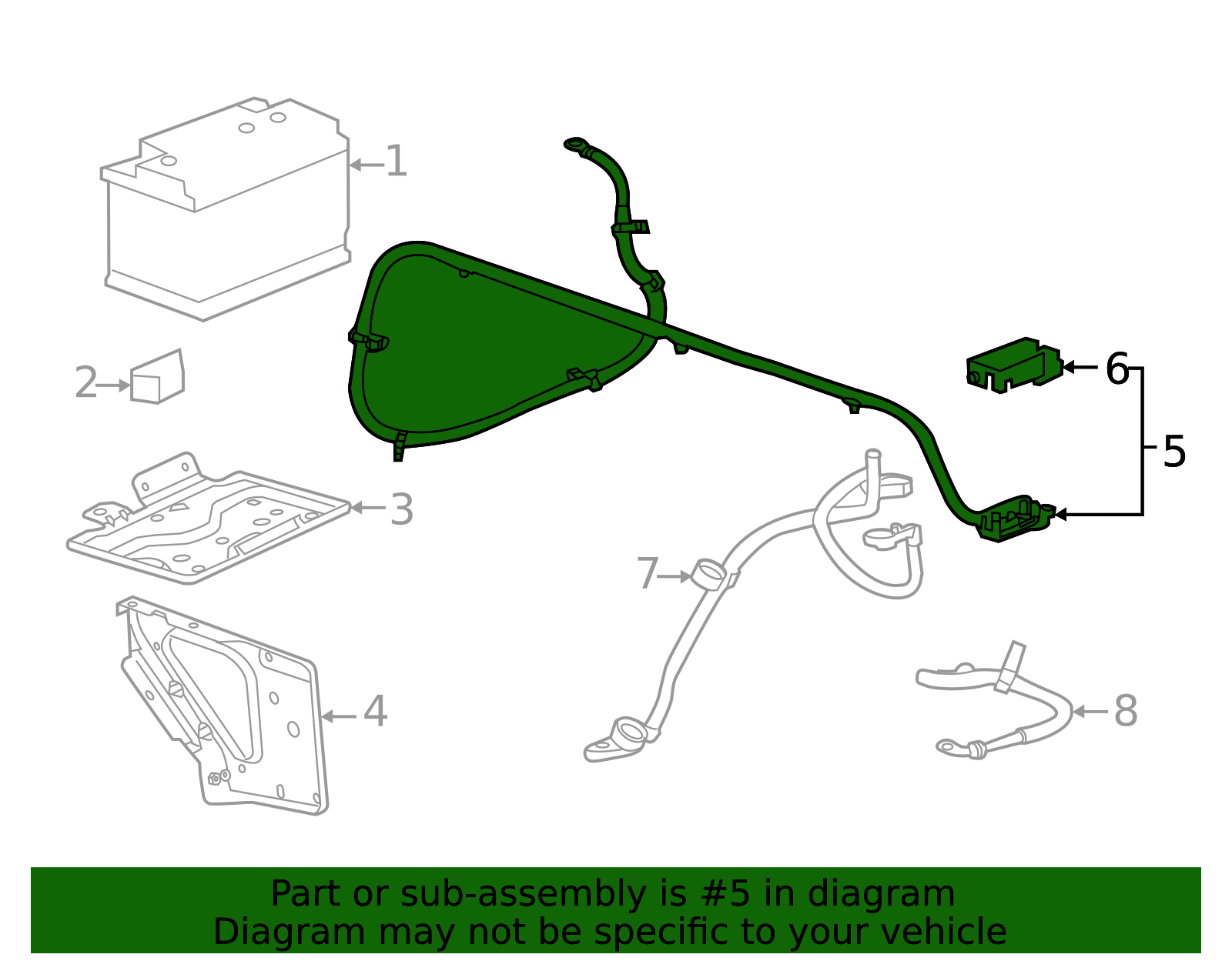 2011-2014 GM Auxiliary Battery Positive Cable 23167993 | TascaParts.com
