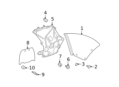 Glass & Hardware for 2003 Toyota Solara #0