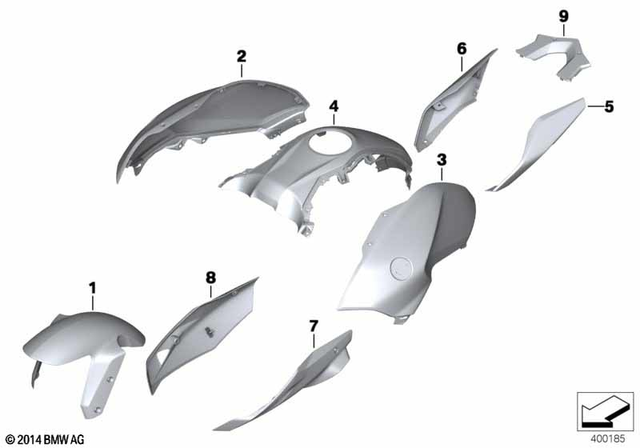 46638555179 - Body Equipment: Lateral Trim Panel, Left - Light-white for BMW-Motorrad Image