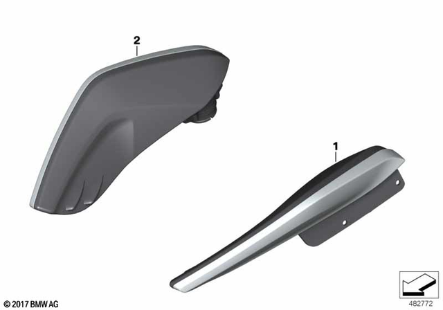 46638557487 - Design: Wind Deflector, Chrome-Plated, Left -  for BMW-Motorrad Image