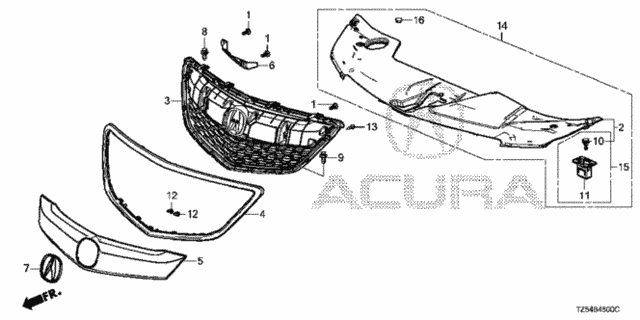 Front Grille (1) for 2014 Acura MDX #0