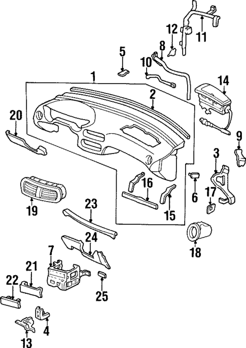 Instrument Panel Components for 1996 Honda Civic del Sol #0