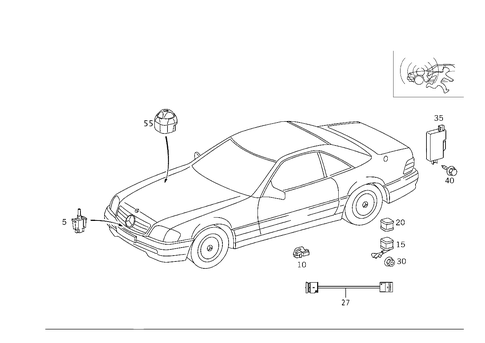 Antitheft Alarm System for 1993 Mercedes-Benz 600SL #1
