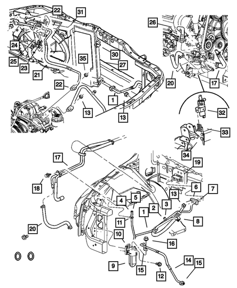 Air Conditioner and Heater Plumbing for 2004 Dodge Durango #0