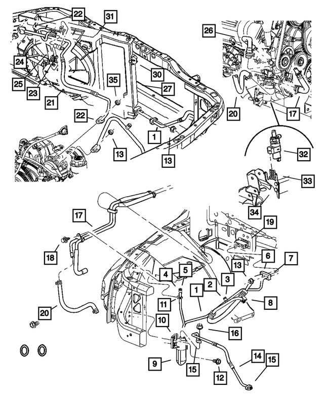 55056184AC - : Heater Supply And Return Hose And Tube for Mopar Image