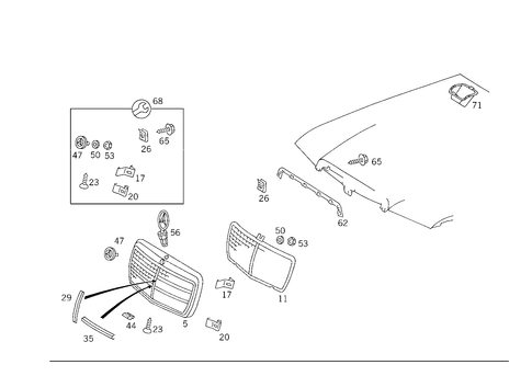Radiator Grill for 1989 Mercedes-Benz 300E #1