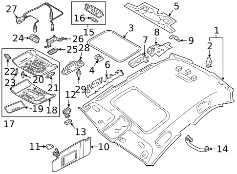Interior Trim - Roof for 2017 Audi RS7 #0