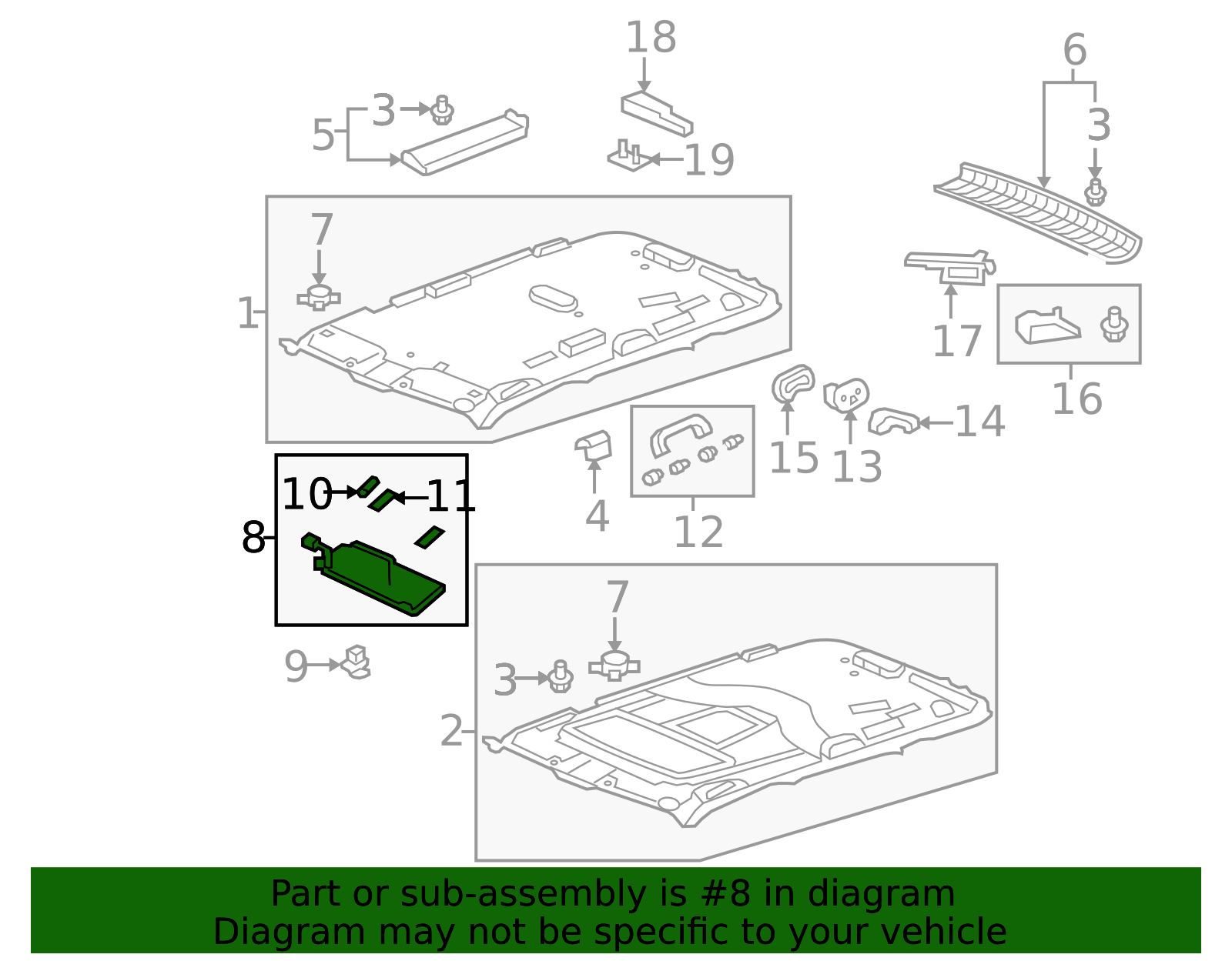 OEM 2014-2015 Honda Pilot Sun Visor 83280-SZA-A04ZB | Honda