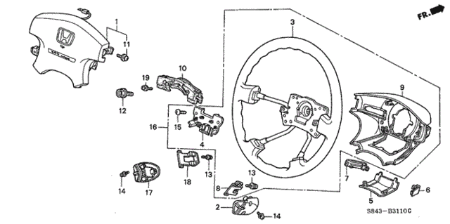 Steering Wheel (SRS) for 2001 Honda Accord #0