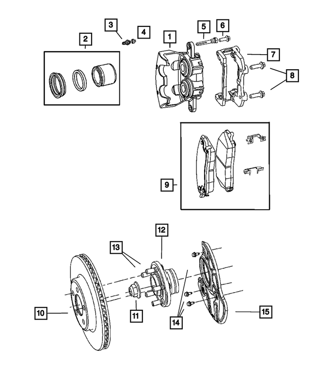 R5137670AC - Service Brakes: Disc Brake Caliper Assembly, Remanufactured, Left for Mopar Image image