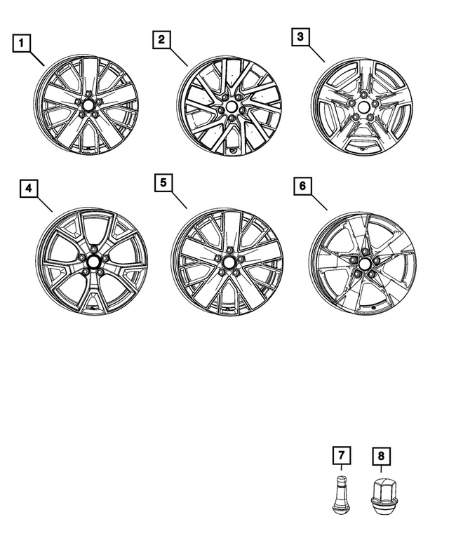 « 68550973AA –  : Aluminium Roue, Avant Ou Arrière pour Mopar Image »